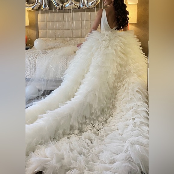 Gorgeous BRIDAL DRESS + VEIL & petticoat included (cleaned & preserved) - Picture 3 of 5